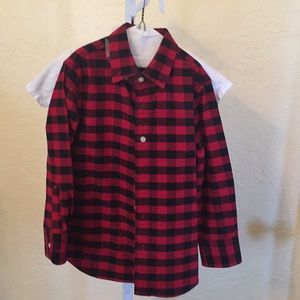 JCrew flannel boys button shirt